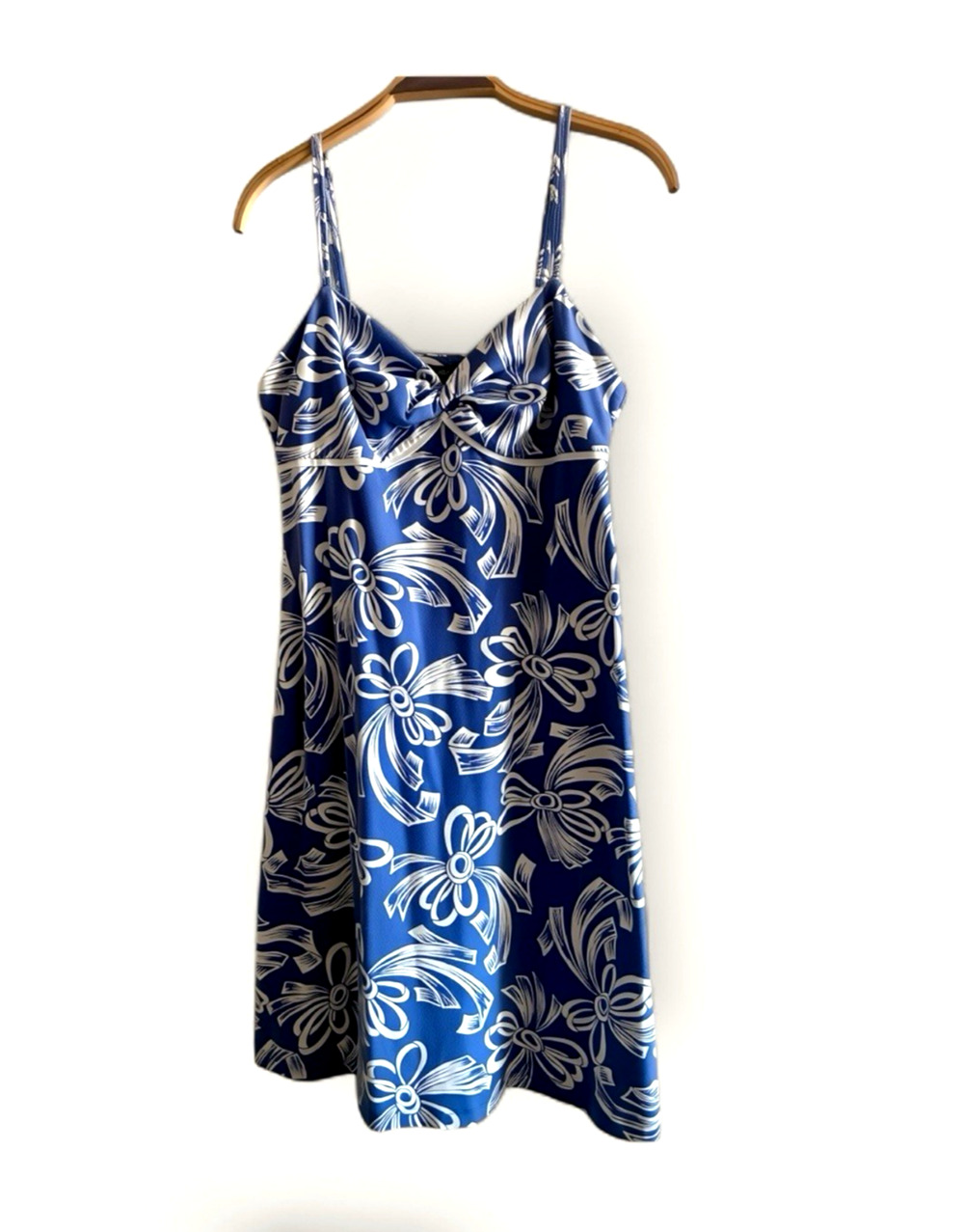 Tommy Bahama Blue Floral Strappy Beach Vibe A-Line Vacay Summer Dress S/Petite